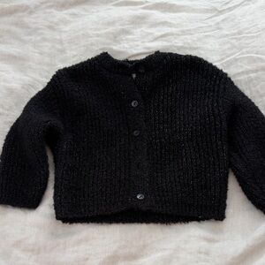 Kids Black Knit Cardigan